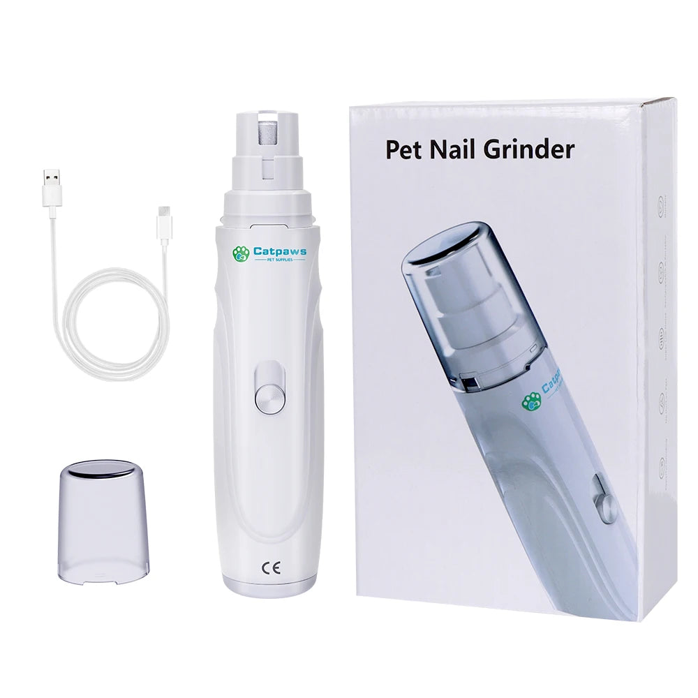 USB Rechargeable Dog Nail Grinder — Quiet 2-Speed Painless Trimmer