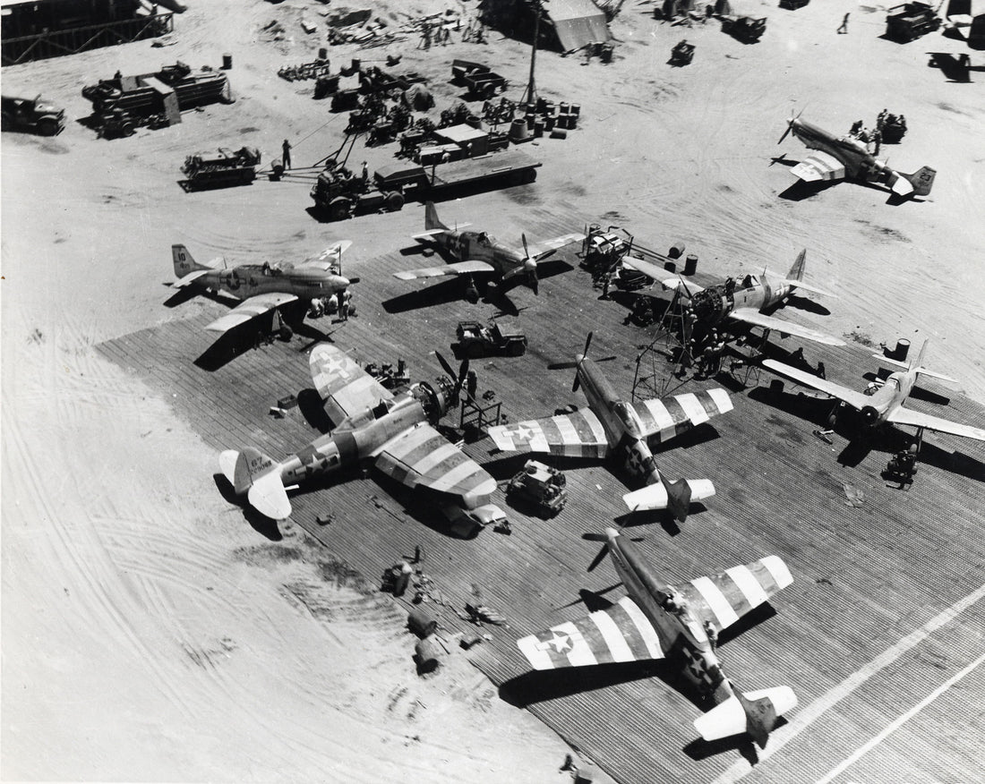 American fighter planes at Lingayen airfield in the Philippines in April 1945, where Smoky did her most famous job