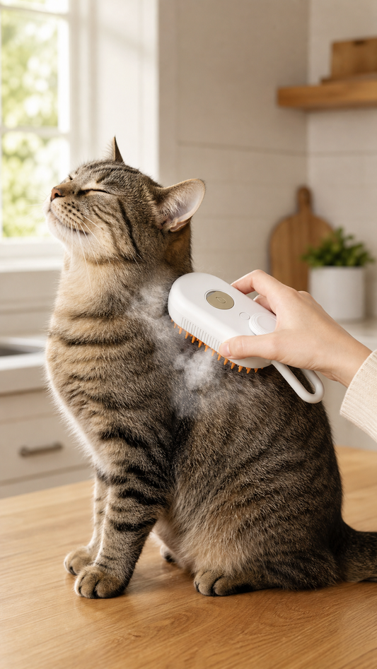 3-in-1 Electric Steam Pet Grooming Brush — Dogs & Cats