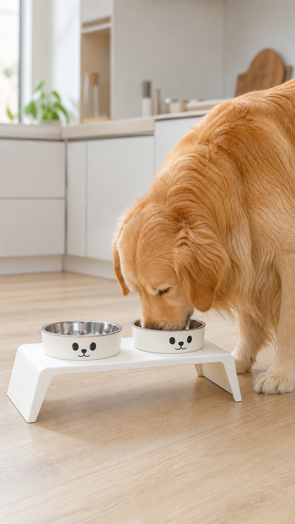 Elevated Pet Feeder Bowl Stand — Raised Double Bowls for Dogs & Cats
