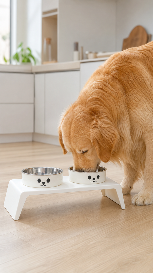 Elevated Pet Feeder Bowl Stand — Raised Double Bowls for Dogs & Cats