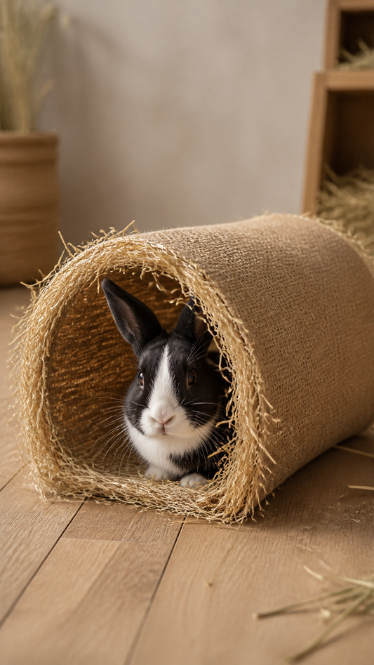 Grass Rabbit Hideout — Natural Woven Hideaway Hut for Small Animals