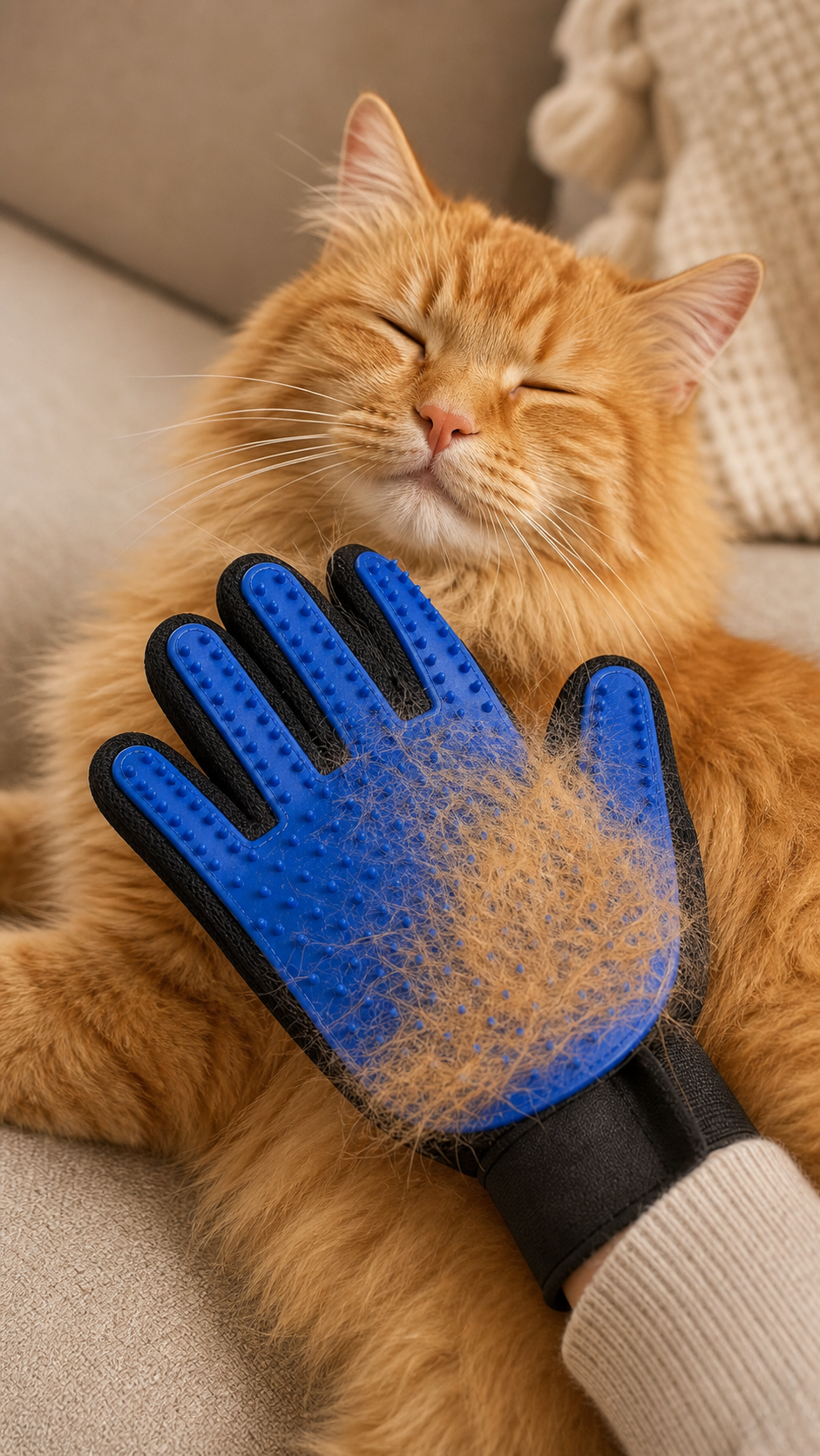 Pet Deshedding Grooming Glove — Gentle Hair Remover for Dogs & Cats