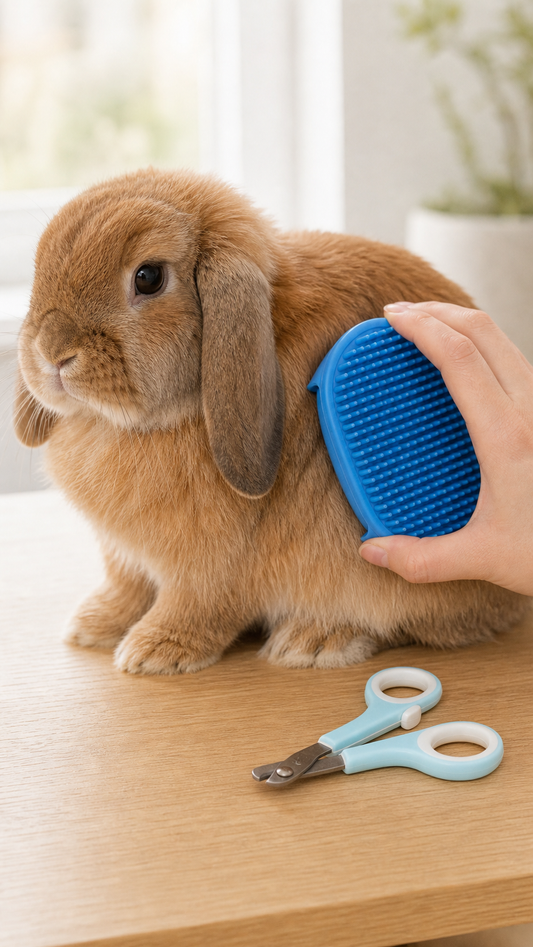 Rabbit Grooming Kit — Brush, Nail Clipper and Bath Tools for Small Animals