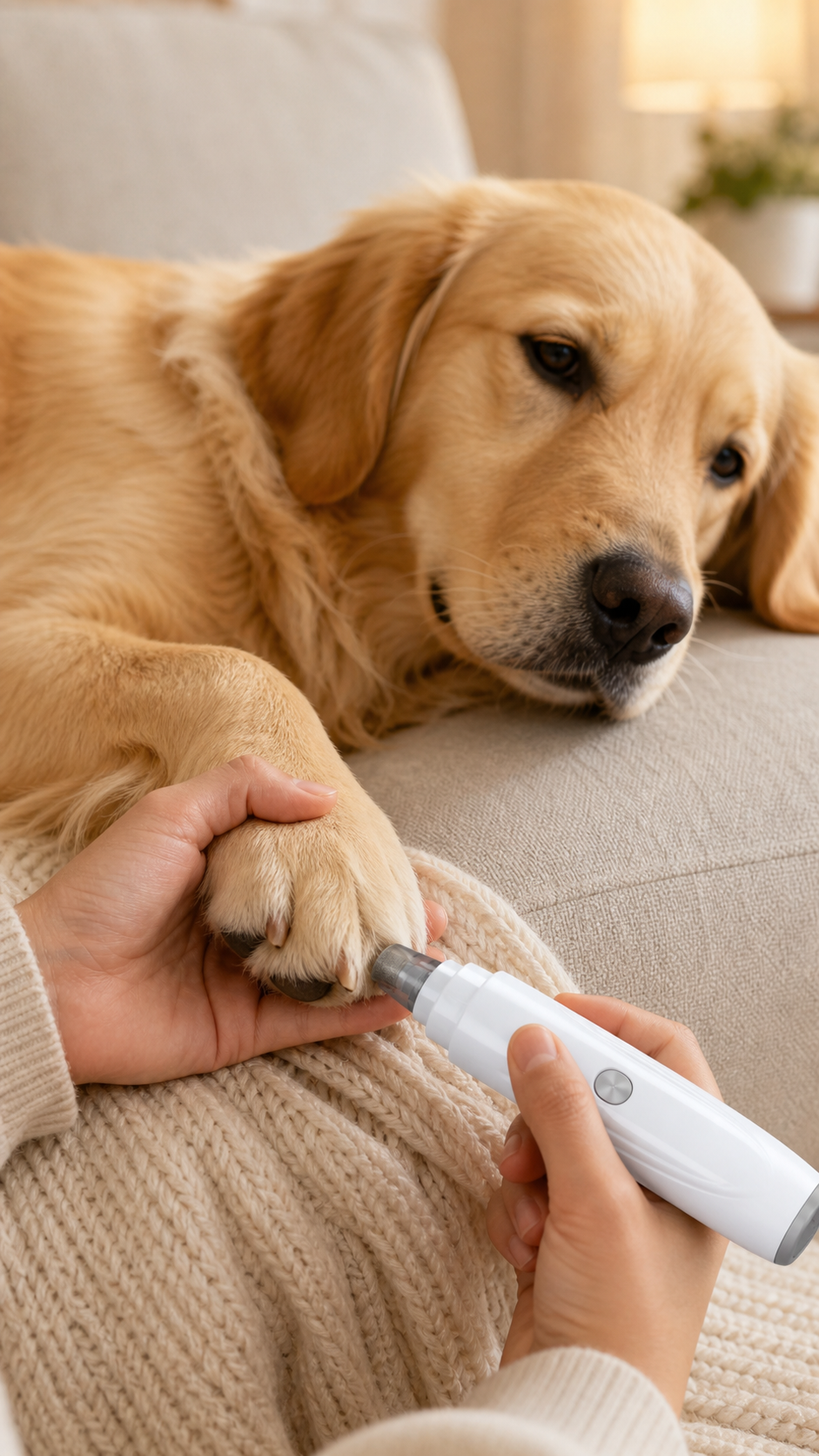 USB Rechargeable Dog Nail Grinder — Quiet 2-Speed Painless Trimmer