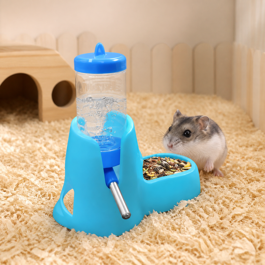 Hamster Water Bottle and Food Container Combo