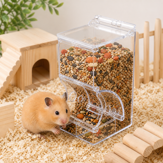 Clear Automatic Hamster Food Dispenser