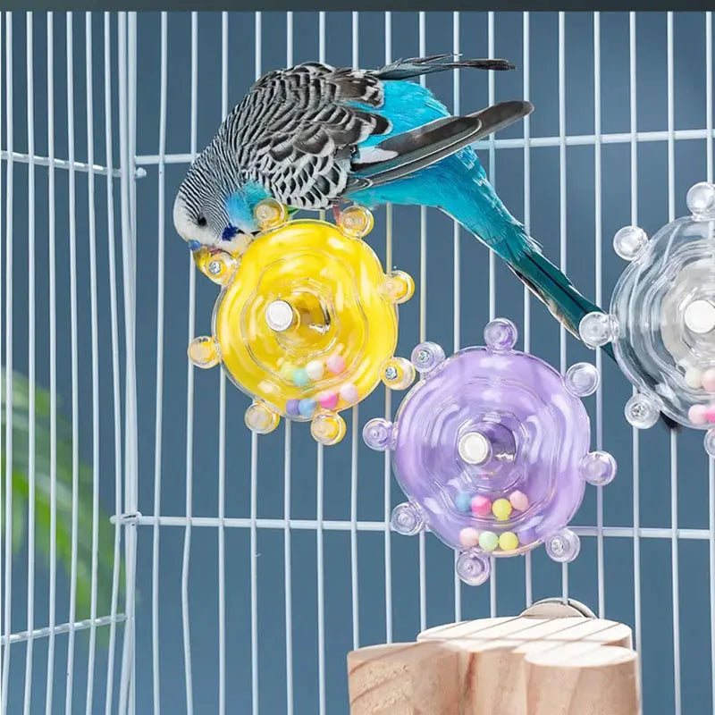 Rotating Treat Dispenser — Interactive Bird Toy for Parrots and Cockatiels
