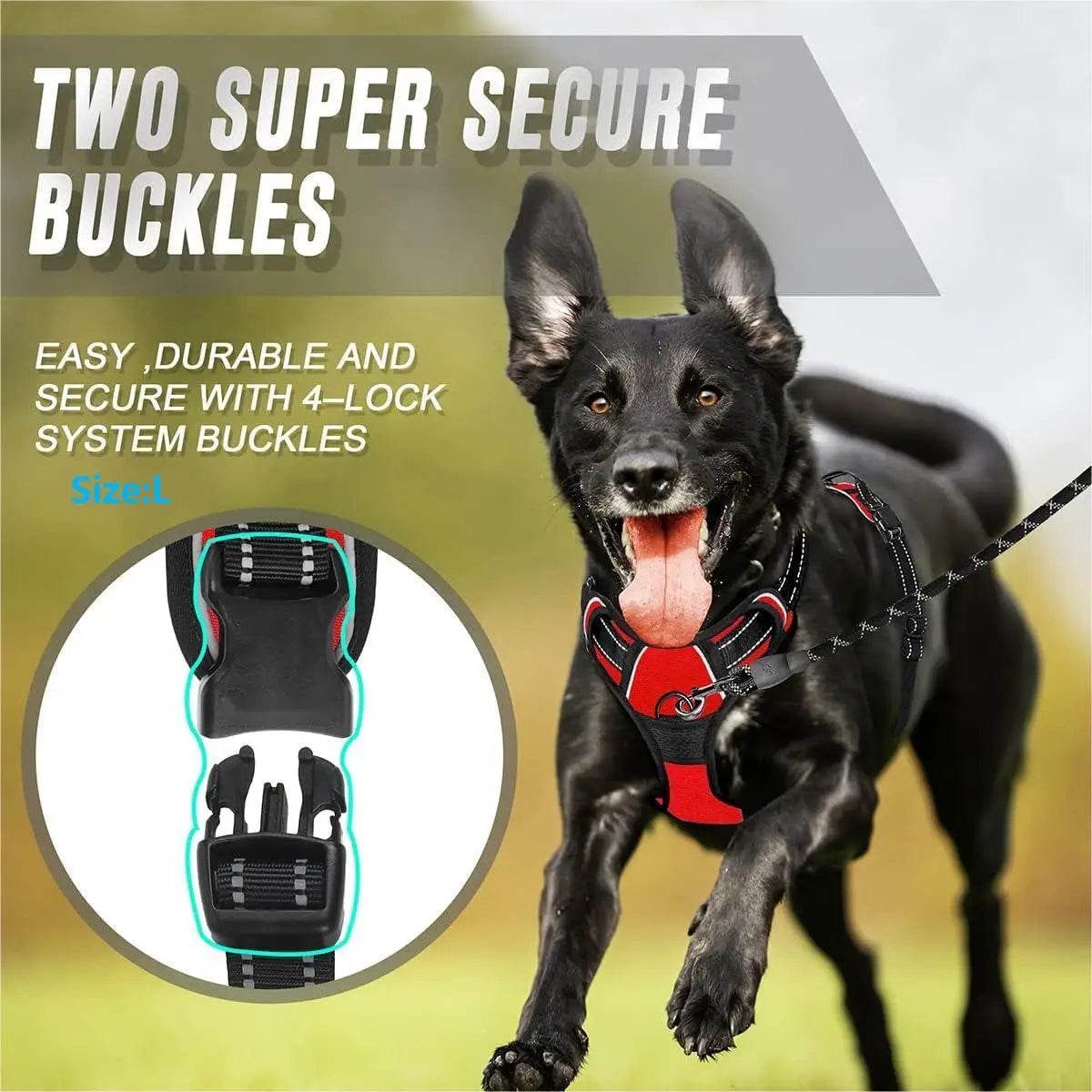 No-Pull Dog Harness — Adjustable Front-Clip Reflective Harness