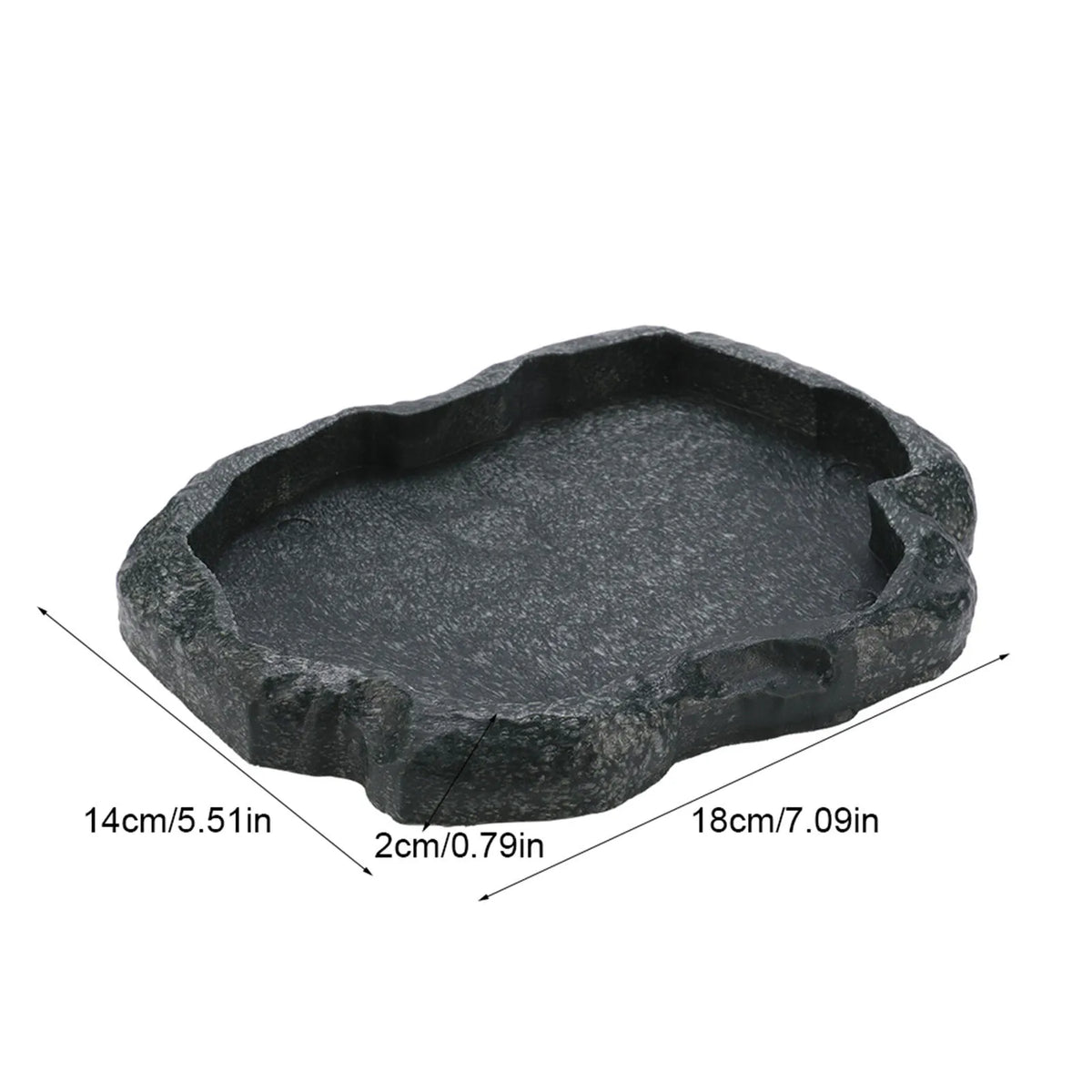 Reptile Rock Water Dish — Resin Feeder Bowl for Lizards & Tortoises