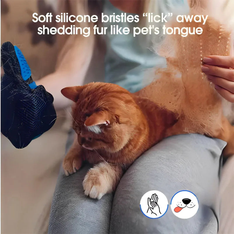 Pet Deshedding Grooming Glove — Gentle Hair Remover for Dogs & Cats