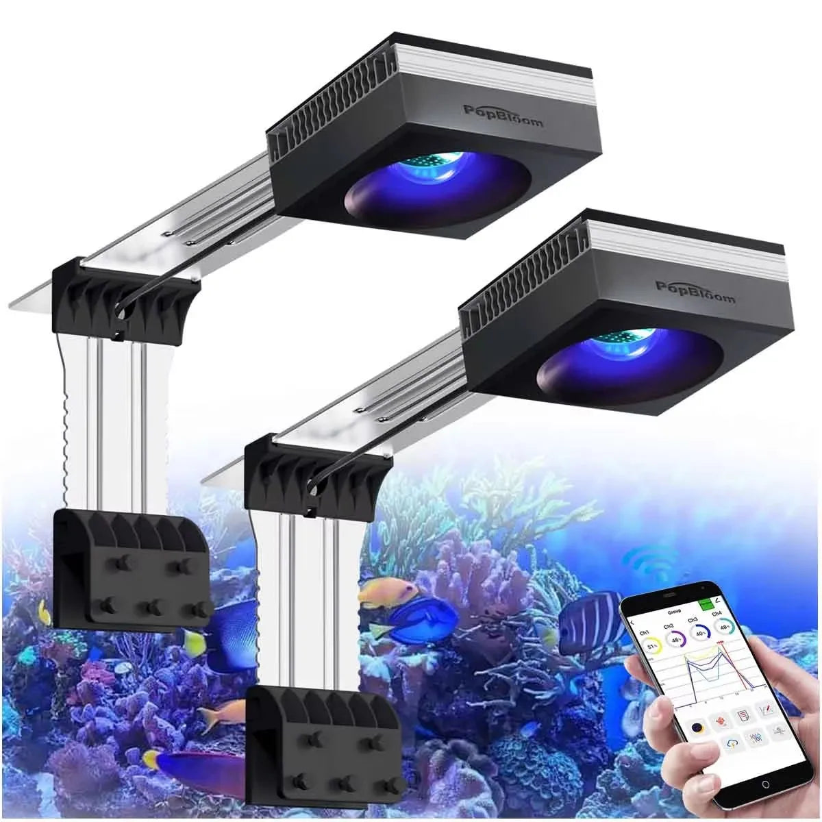 PopBloom RL90 100W WiFi Reef LED Light