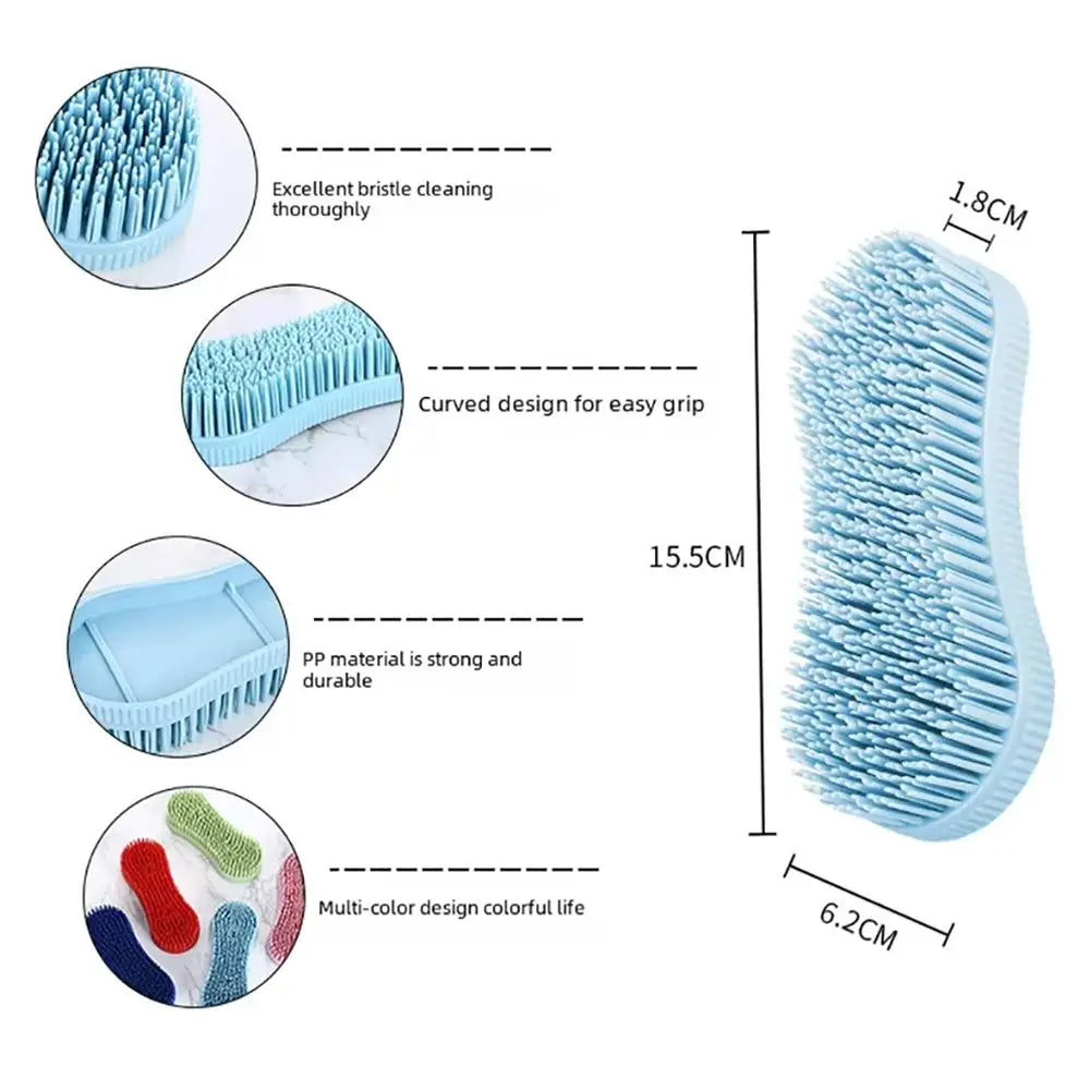 Silicone Horse Grooming Brush — Hard Bristle Equestrian Massage Tool
