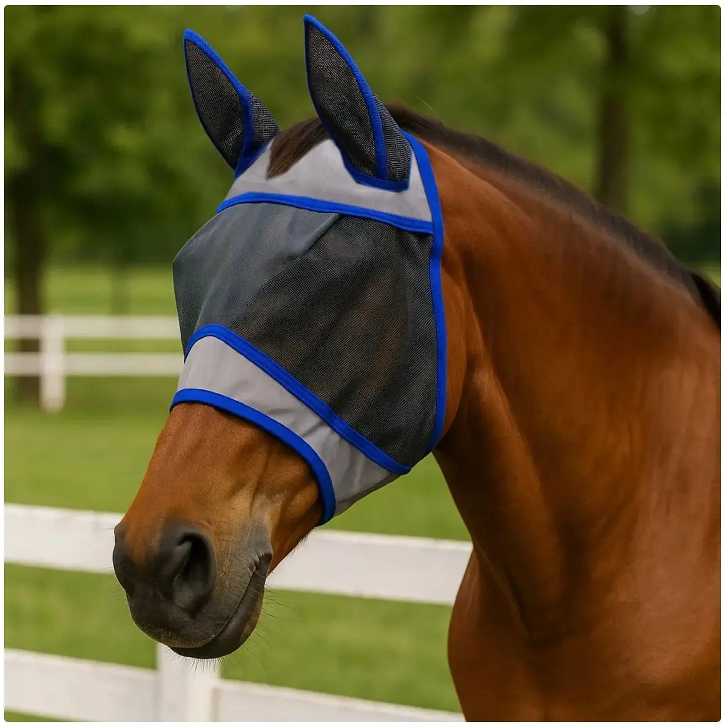 Horse Fly Mask — UV Protection Mesh Head Cover