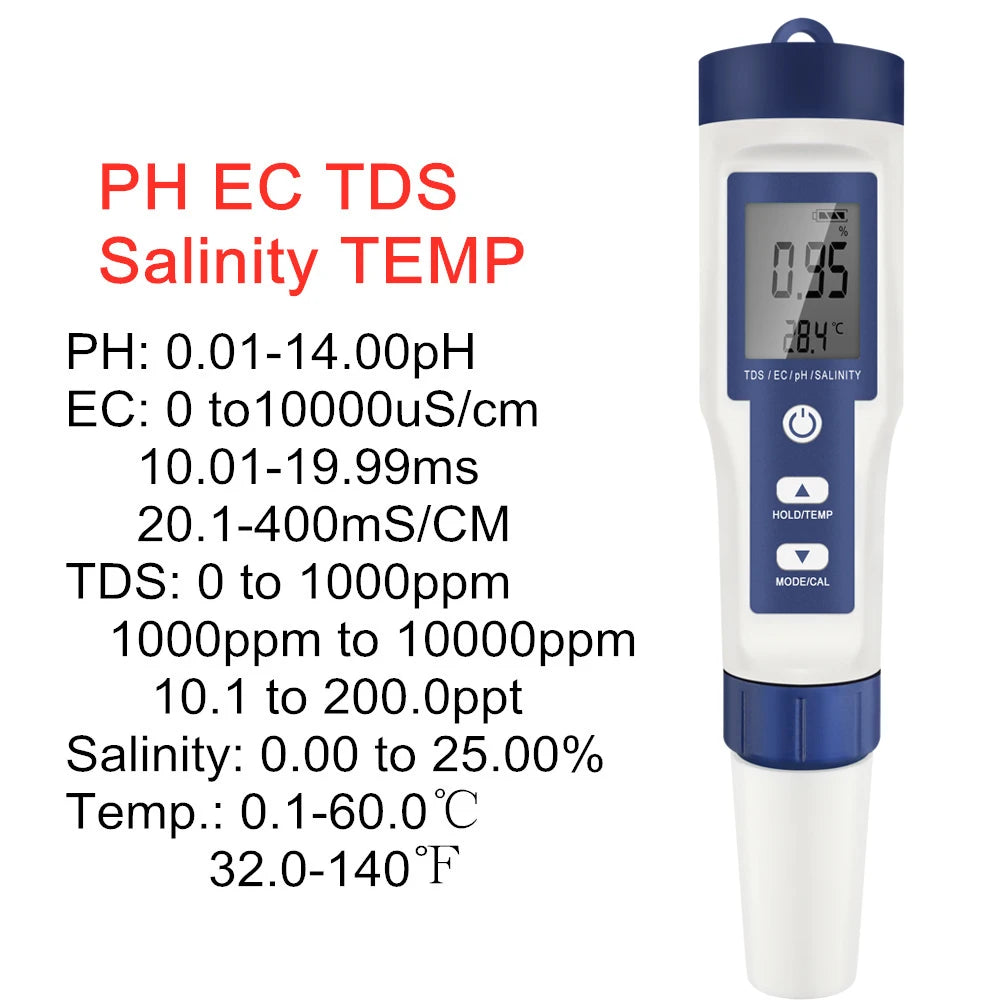 5-in-1 Aquarium Water Quality Monitor