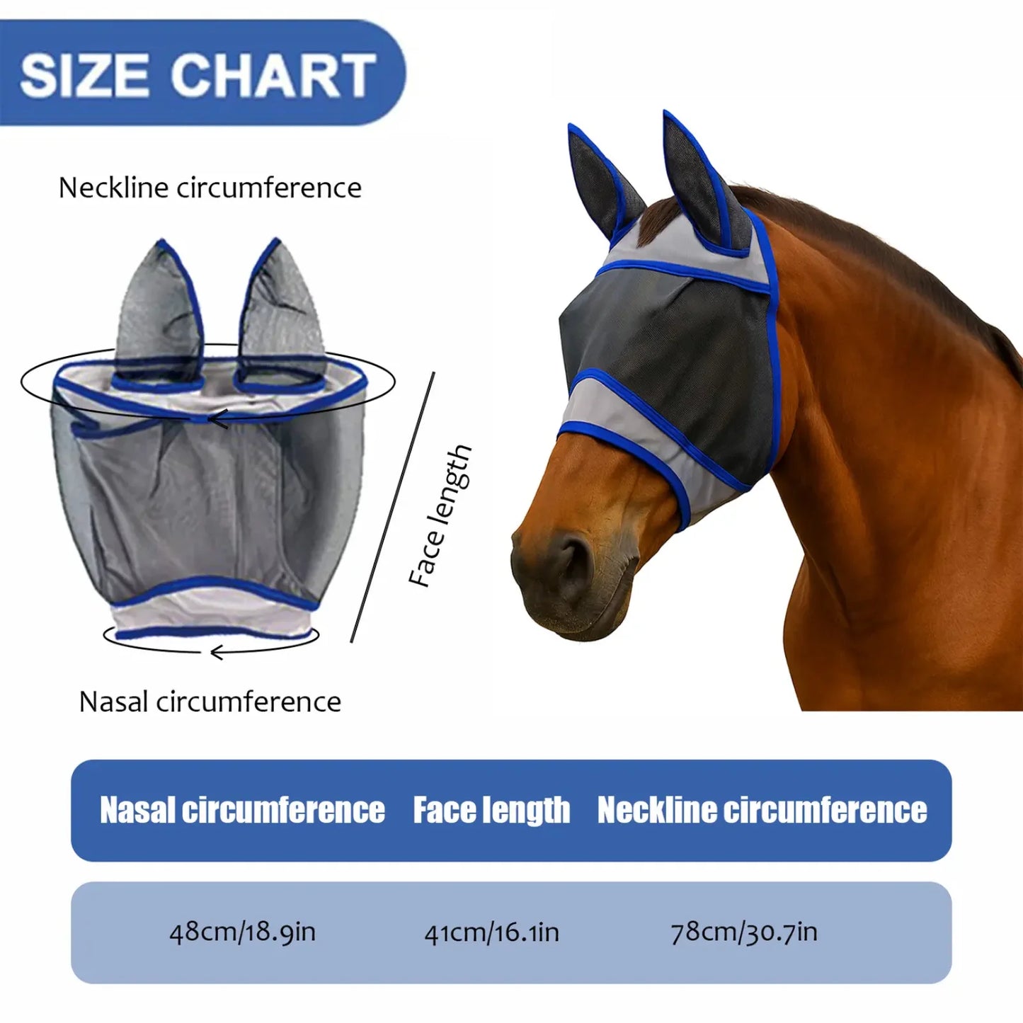 Horse Fly Mask — UV Protection Mesh Head Cover