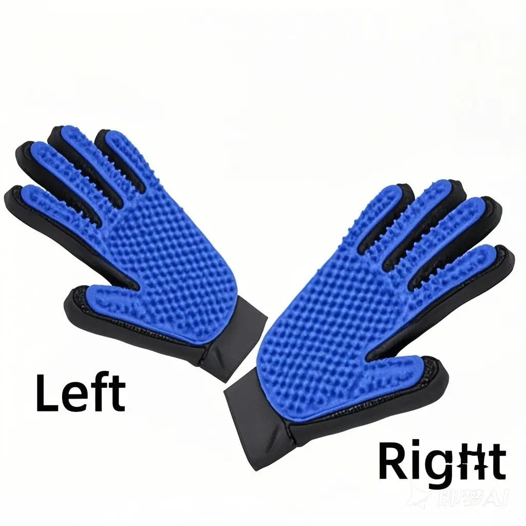 Pet Deshedding Grooming Glove — Gentle Hair Remover for Dogs & Cats