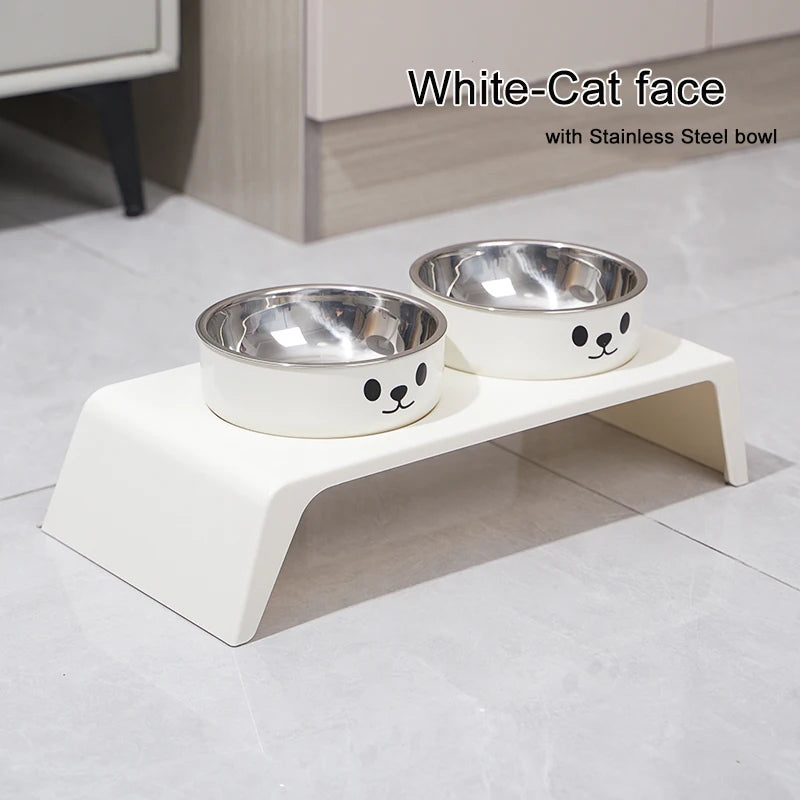 Elevated Pet Feeder Bowl Stand — Raised Double Bowls for Dogs & Cats
