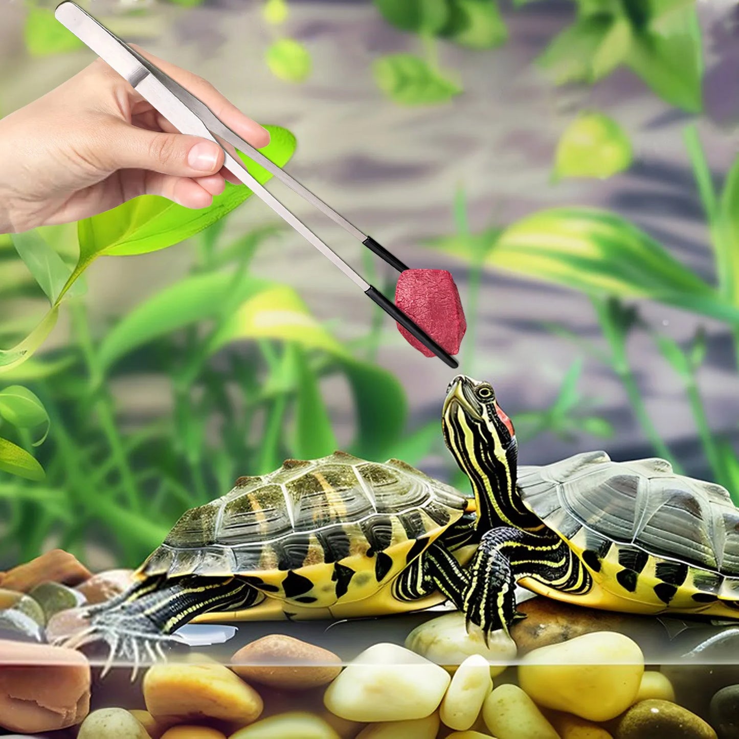 Reptile Feeding Tongs — Stainless Steel Long Tweezers for Lizards, Snakes & Spiders