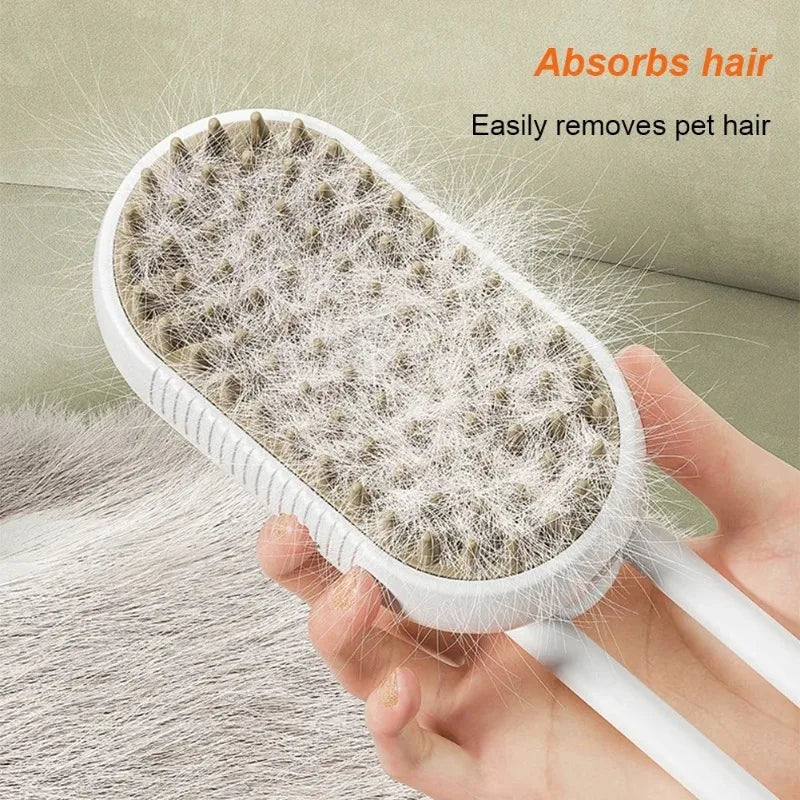 3-in-1 Electric Steam Pet Grooming Brush — Dogs & Cats