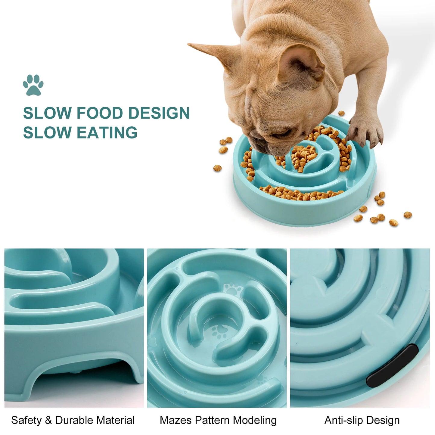 Slow Feeder Dog Bowl — Anti-Gulping Puzzle Bowl