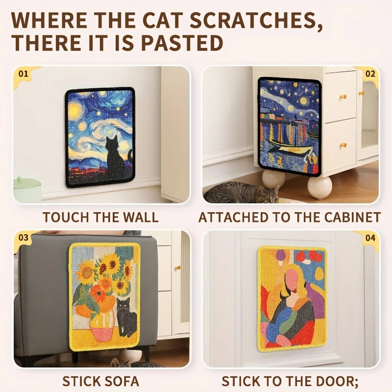Wall-Mounted Cat Scratcher — Space-Saving Scratching Mat