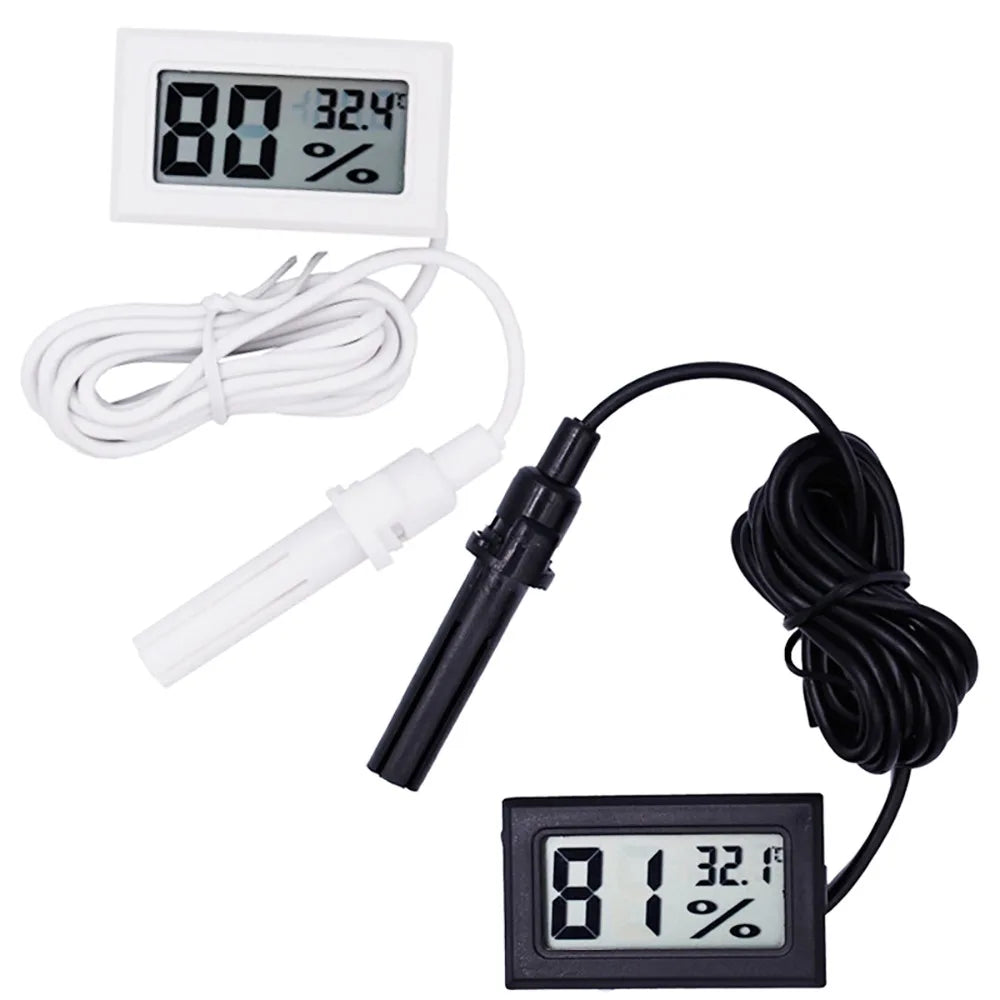 Reptile Thermometer & Hygrometer — Digital LCD Monitor for Terrariums