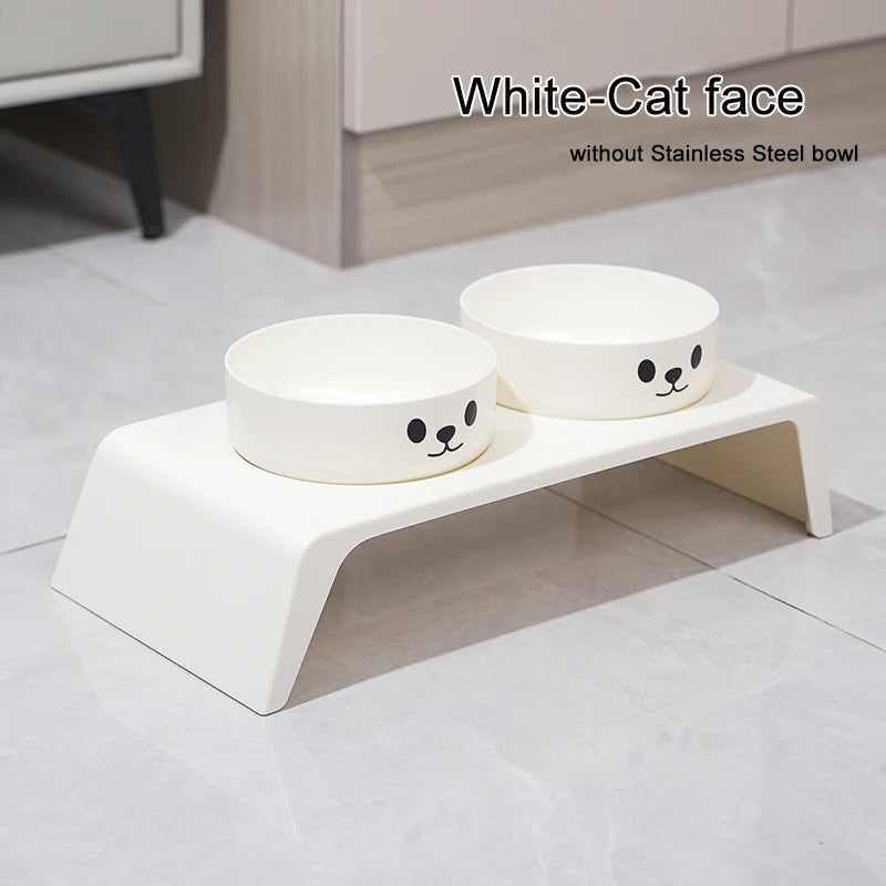 Elevated Pet Feeder Bowl Stand — Raised Double Bowls for Dogs & Cats