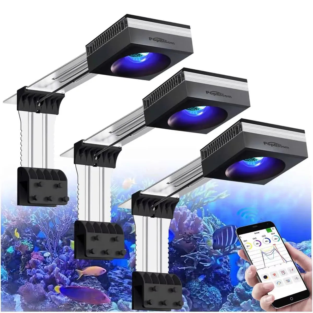 PopBloom RL90 100W WiFi Reef LED Light