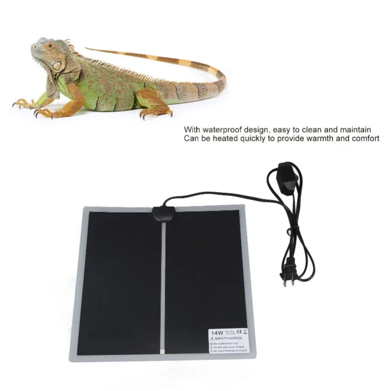 Reptile Under-Tank Heat Pad — Rapid Heating 110V Adjustable Temperature Mat