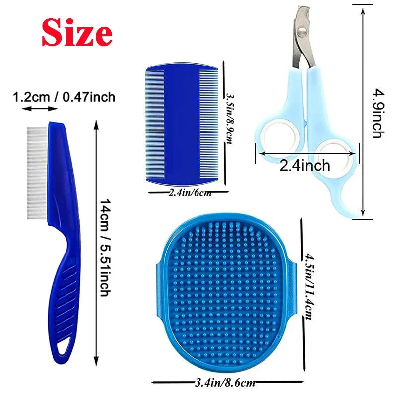 Rabbit Grooming Kit — Brush, Nail Clipper and Bath Tools for Small Animals