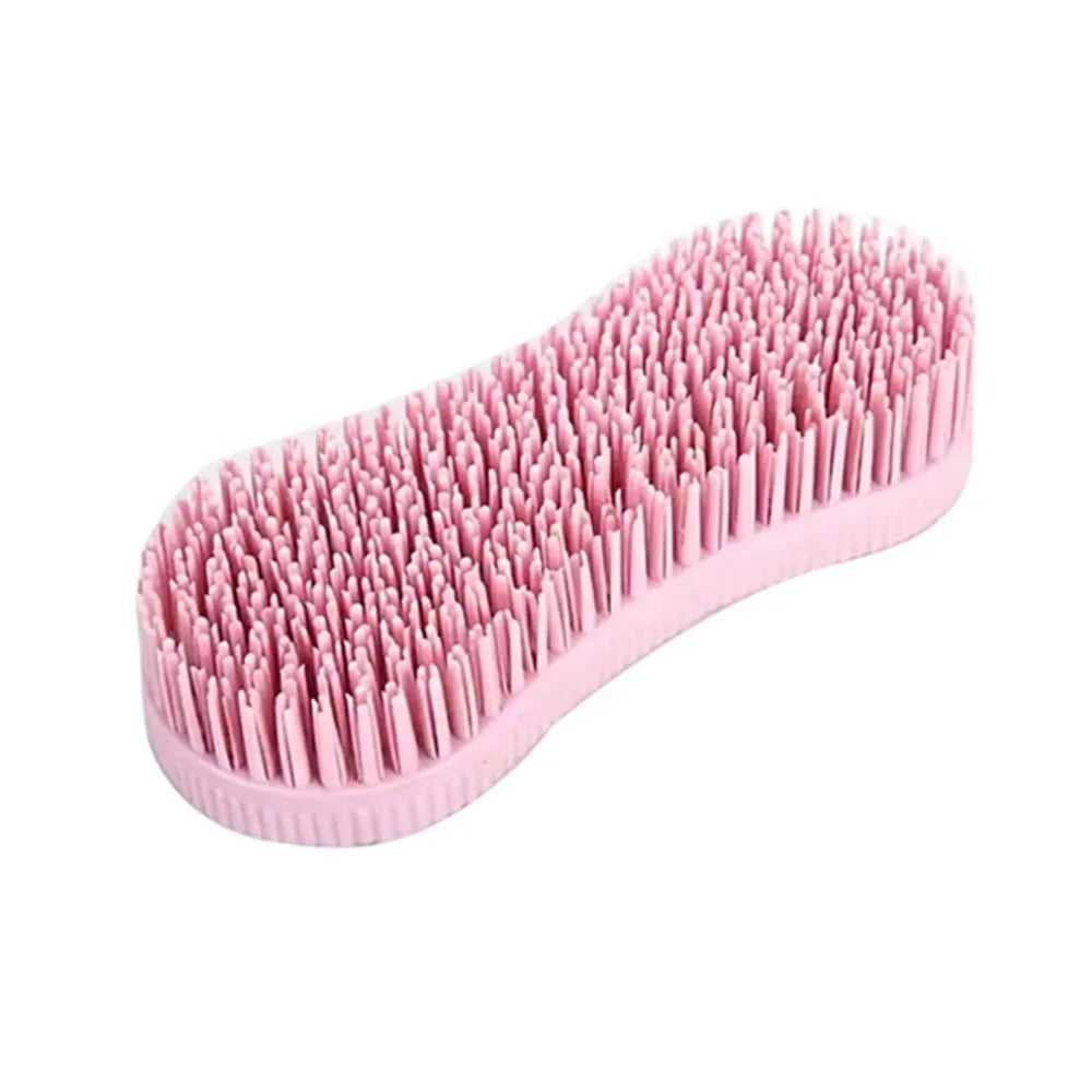 Silicone Horse Grooming Brush — Hard Bristle Equestrian Massage Tool