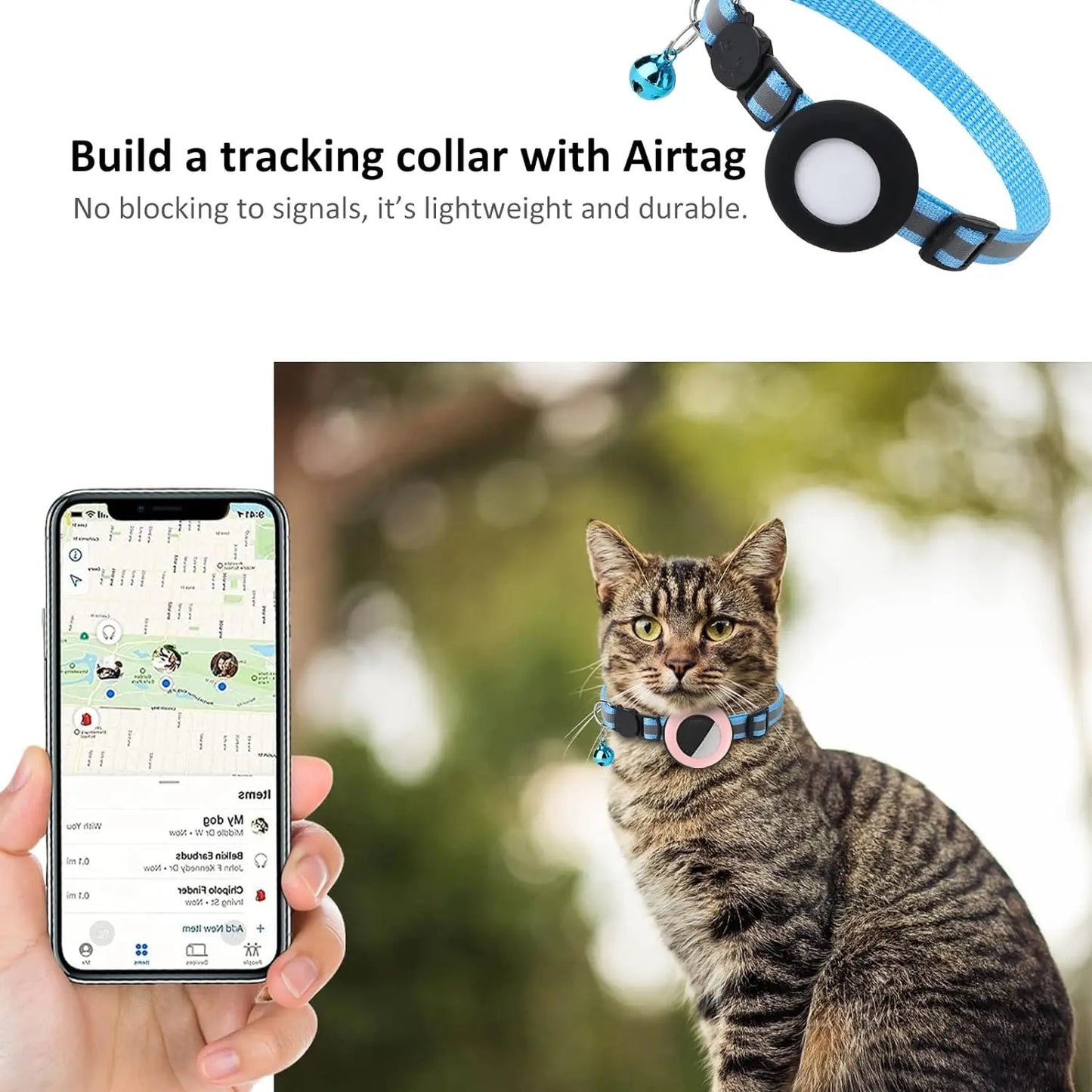 AirTag Pet Collar Holder — Lost Pet Tracker Case for Dogs & Cats