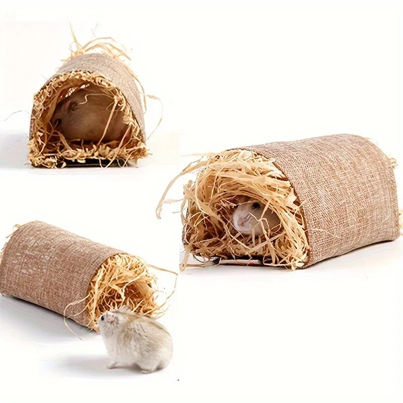 Grass Rabbit Hideout — Natural Woven Hideaway Hut for Small Animals