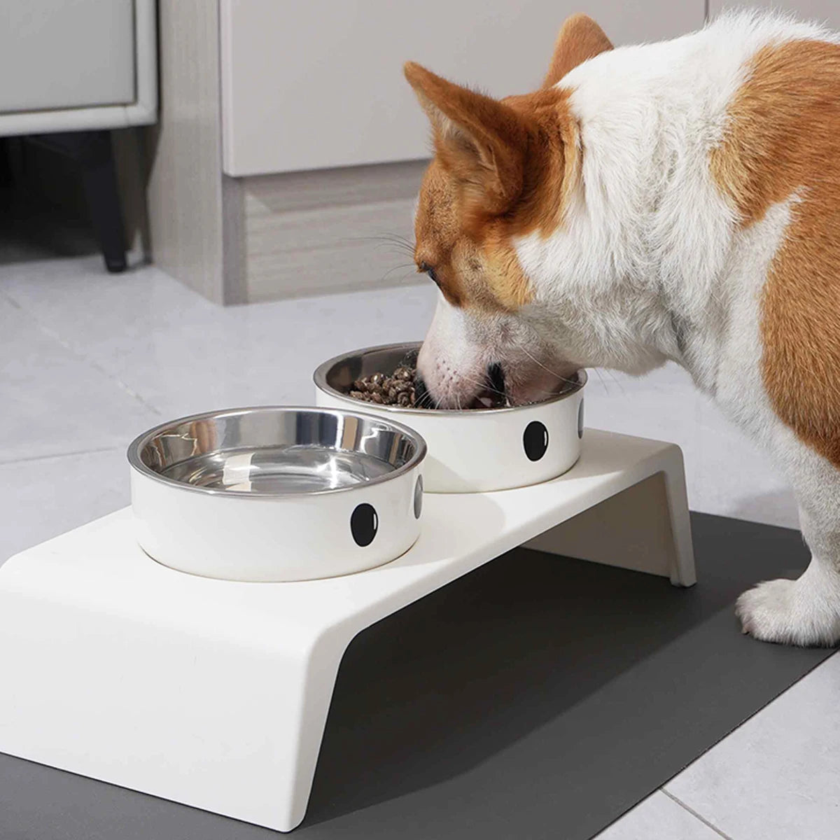 Elevated Pet Feeder Bowl Stand — Raised Double Bowls for Dogs & Cats
