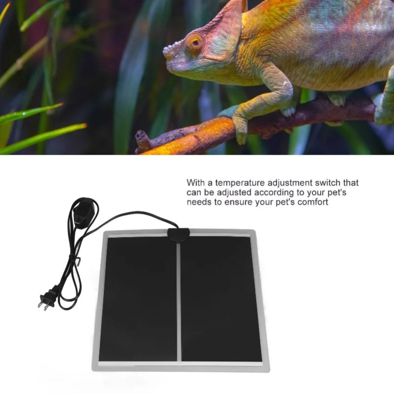 Reptile Under-Tank Heat Pad — Rapid Heating 110V Adjustable Temperature Mat