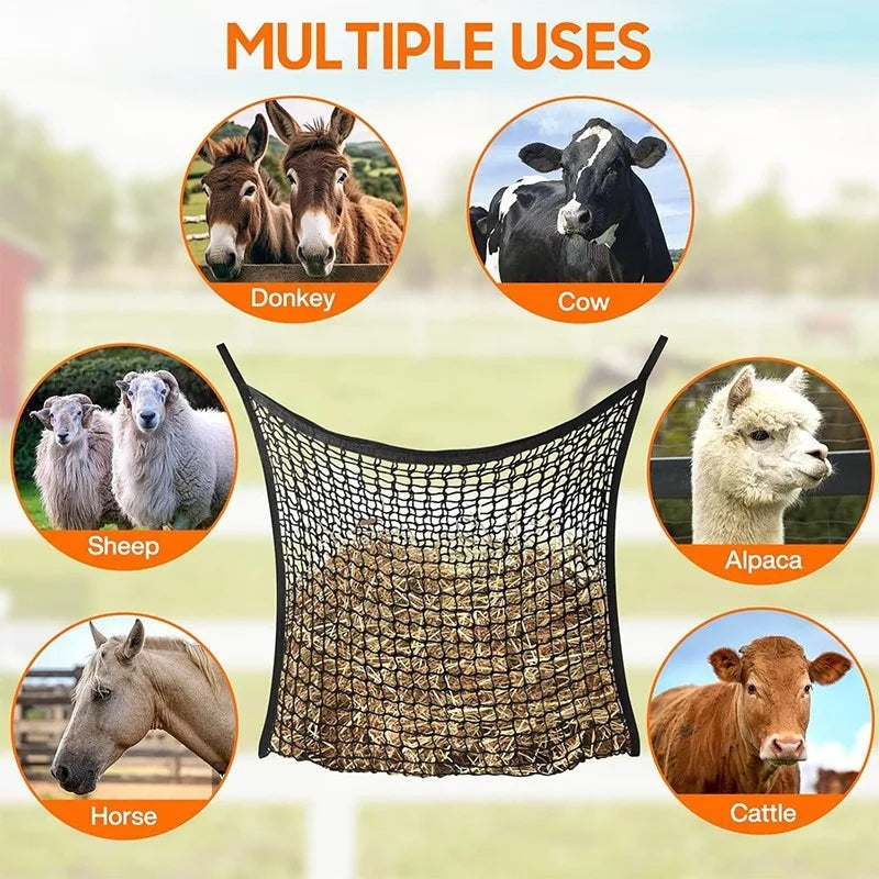 Slow Feed Hay Net for Horses — Large Capacity Hanging Feeder