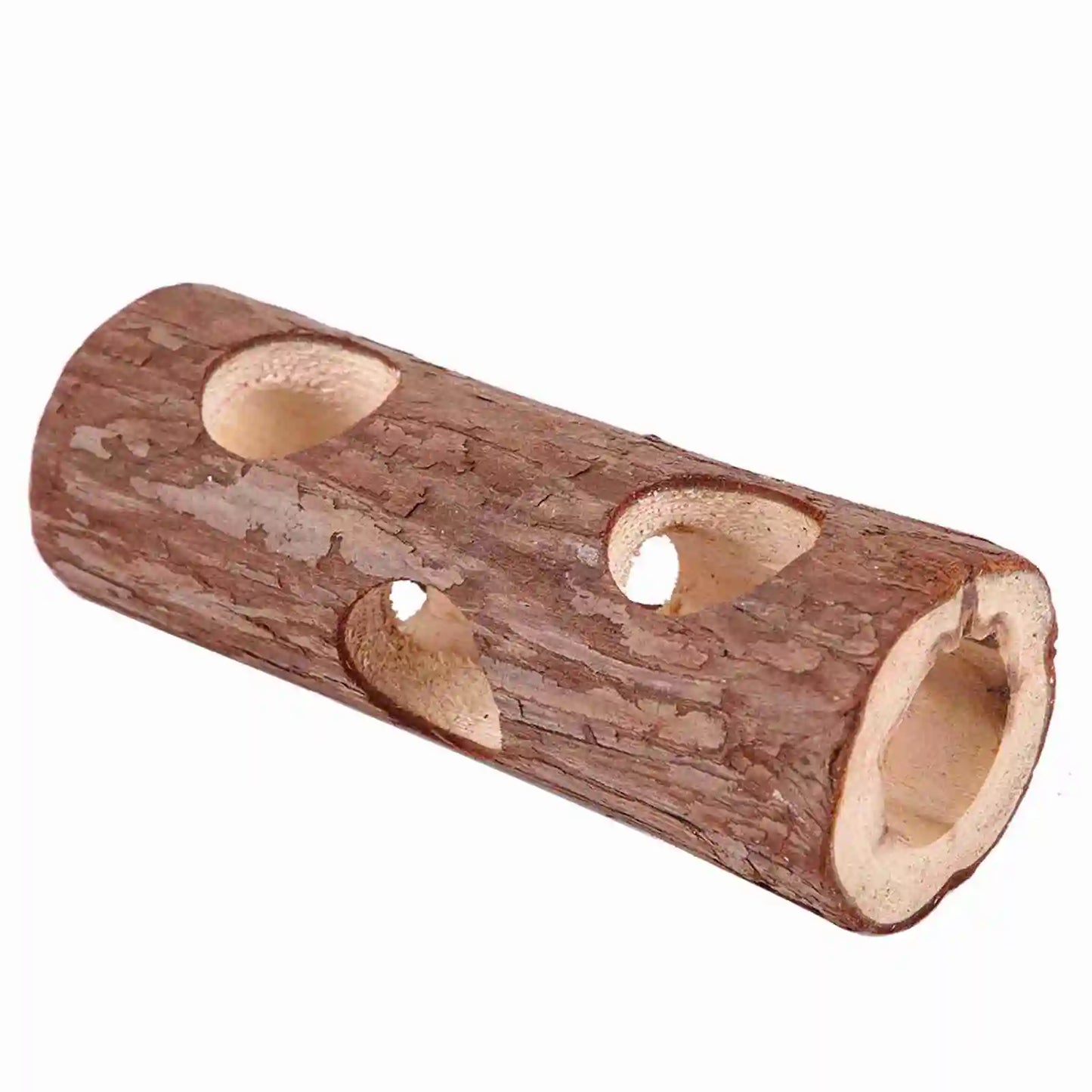 Wooden Hamster Tunnel — Exercise and Chew Toy for Small Pets