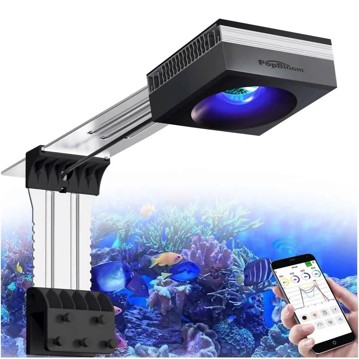 PopBloom RL90 100W WiFi Reef LED Light