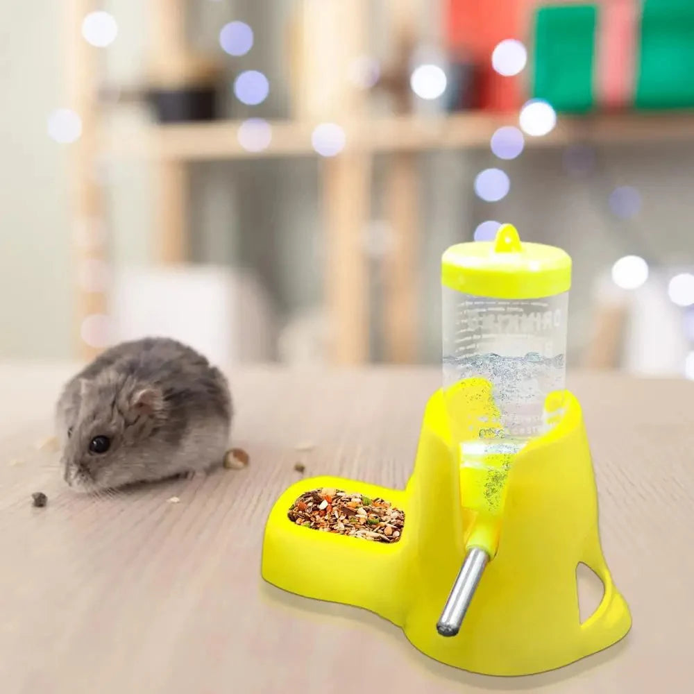 Hamster Water Bottle and Food Container Combo