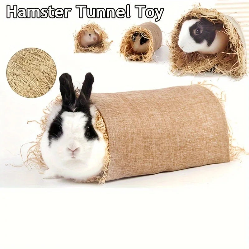 Grass Rabbit Hideout — Natural Woven Hideaway Hut for Small Animals