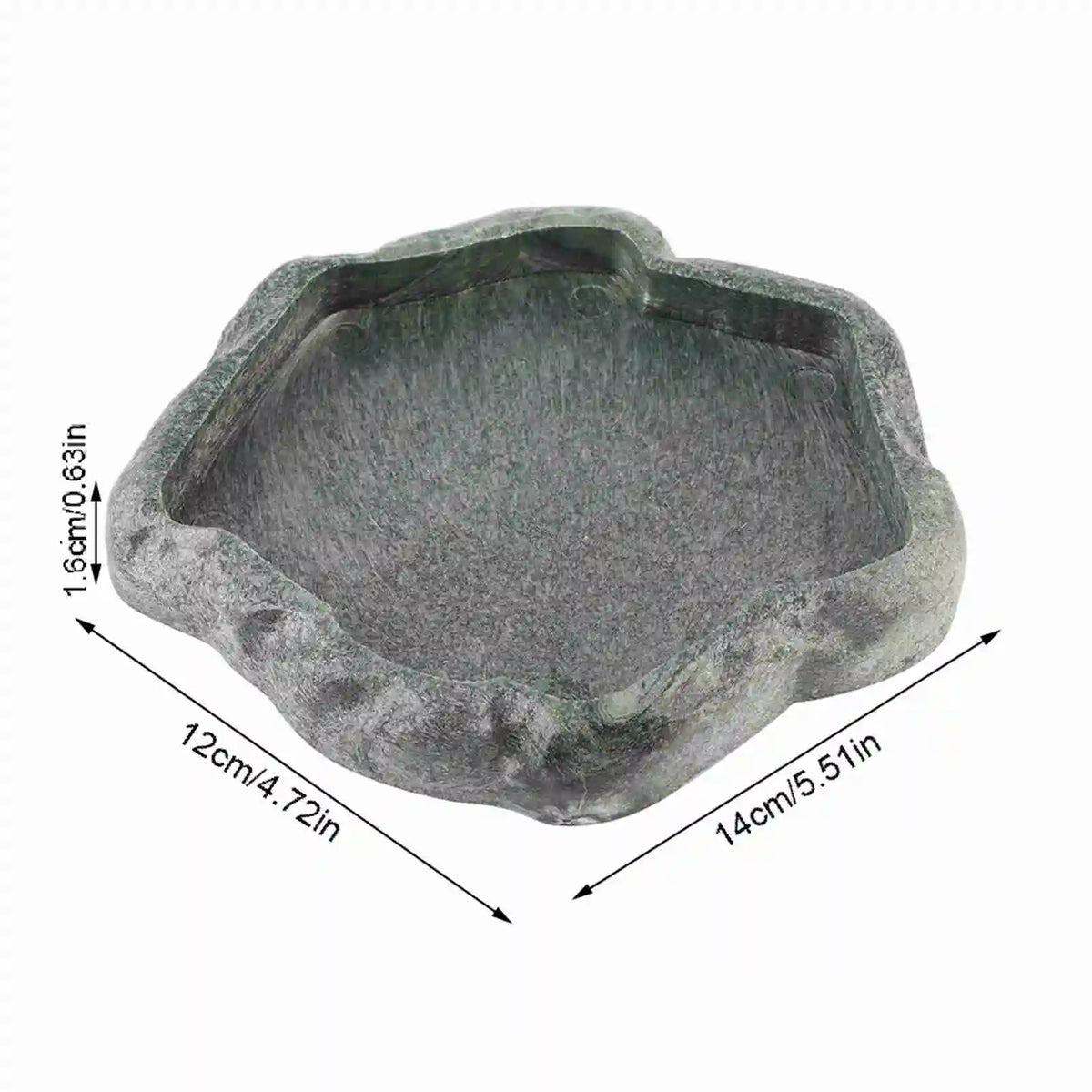 Reptile Rock Water Dish — Resin Feeder Bowl for Lizards & Tortoises