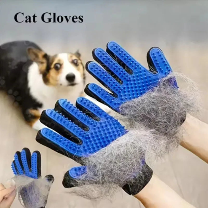 Pet Deshedding Grooming Glove — Gentle Hair Remover for Dogs & Cats