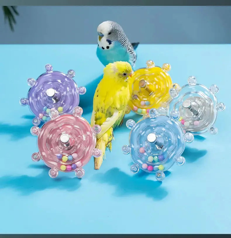 Rotating Treat Dispenser — Interactive Bird Toy for Parrots and Cockatiels