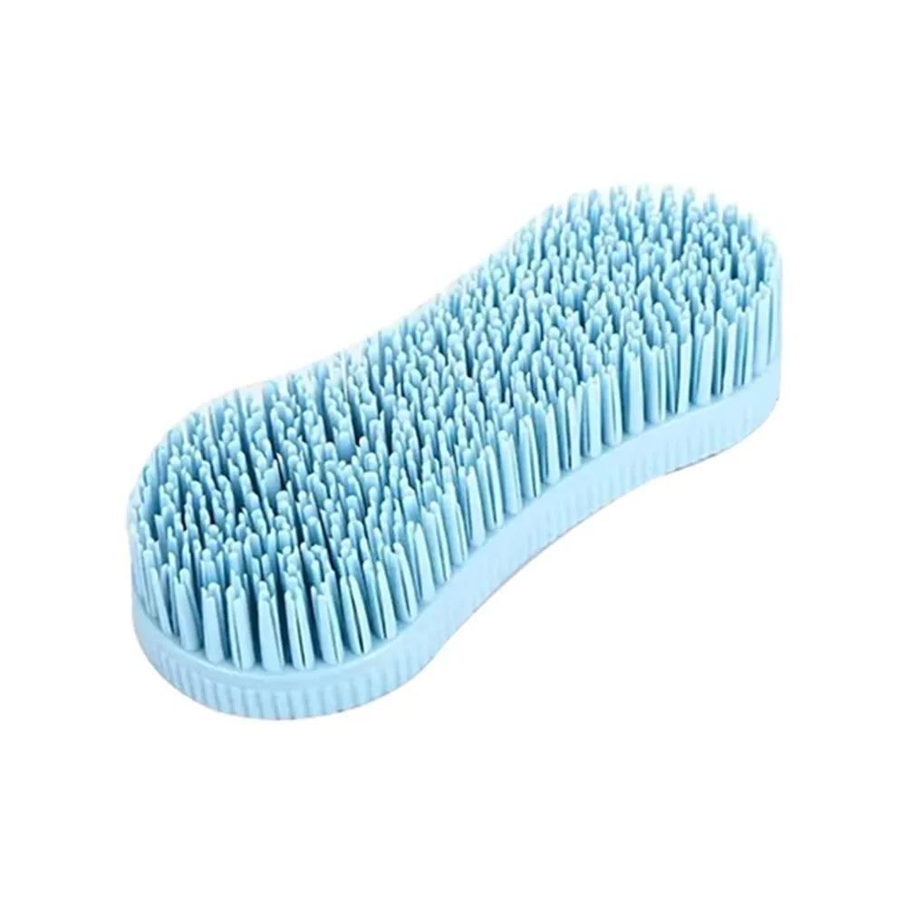 Silicone Horse Grooming Brush — Hard Bristle Equestrian Massage Tool