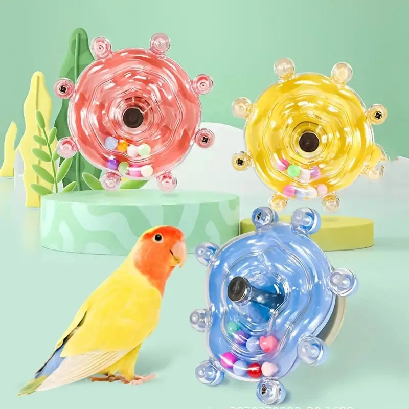 Rotating Treat Dispenser — Interactive Bird Toy for Parrots and Cockatiels