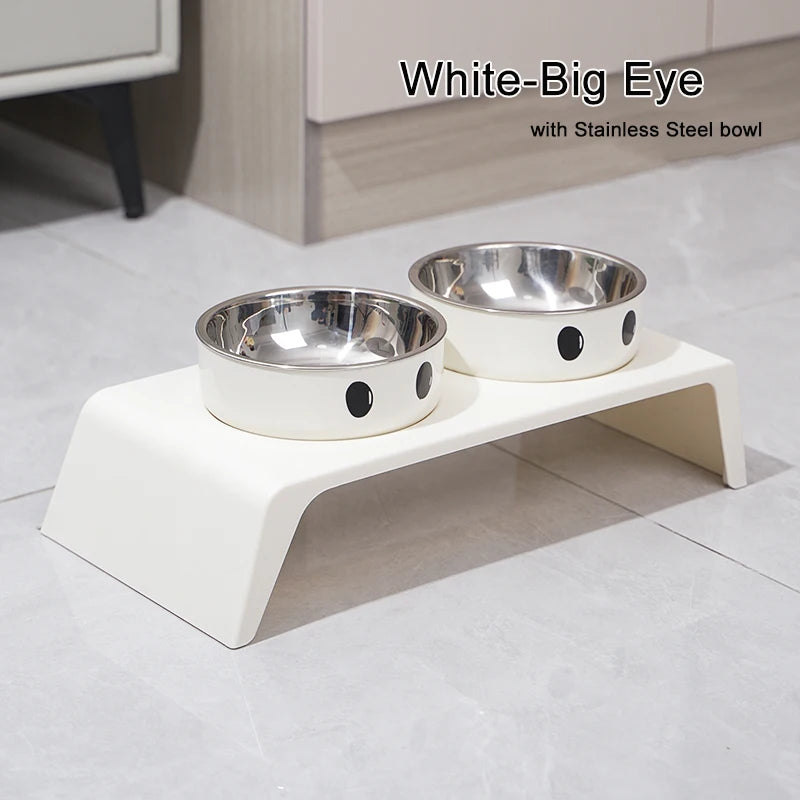 Elevated Pet Feeder Bowl Stand — Raised Double Bowls for Dogs & Cats
