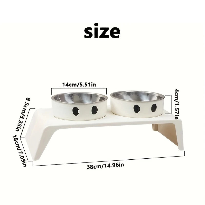 Elevated Pet Feeder Bowl Stand — Raised Double Bowls for Dogs & Cats