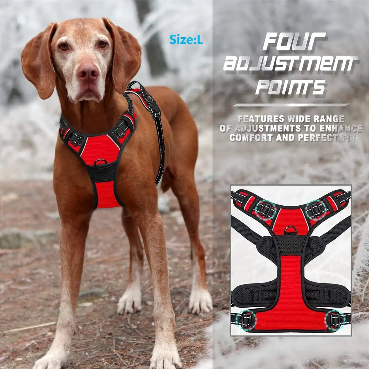 No-Pull Dog Harness — Adjustable Front-Clip Reflective Harness