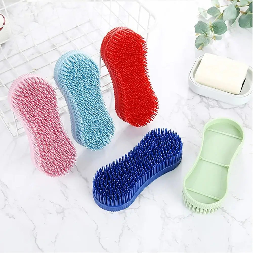 Silicone Horse Grooming Brush — Hard Bristle Equestrian Massage Tool